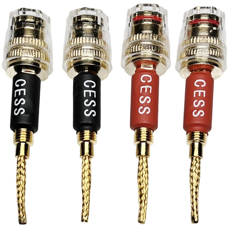 CNCESS CESS-220 Pin Banana Plug to 4mm Female Banana Jack/Speaker Wire, 4 Pack (Braided-Type to 4mm) - Image 3